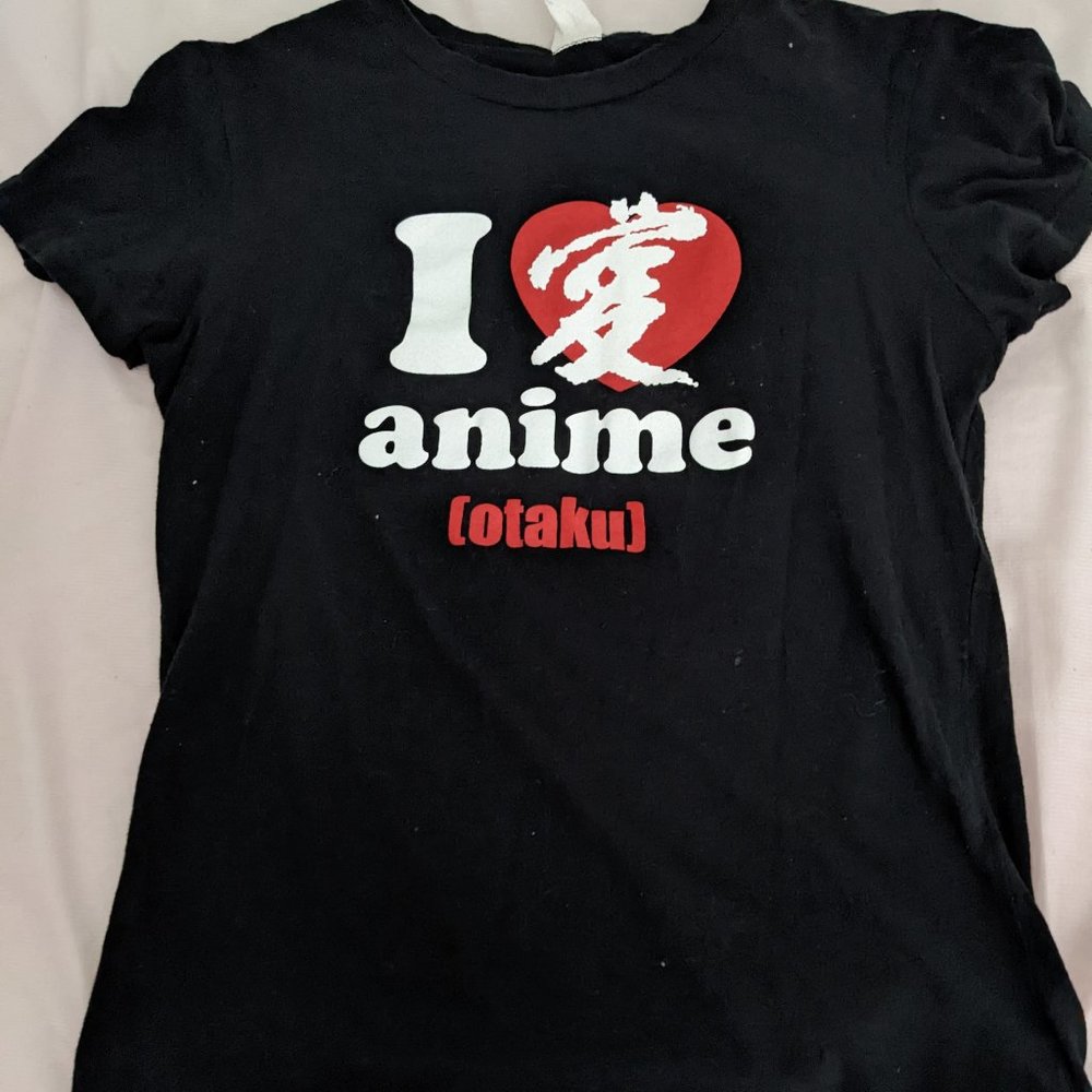 Vintage I love anime [otaku] Hot Topic girls shirt size medium